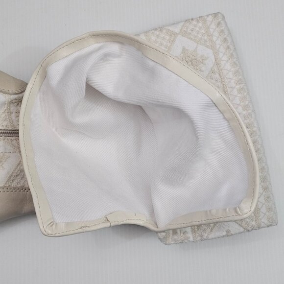 Free People Bren Knee High Boot Womens EU 39 Cream Embroidered Slouchy Boho NEW - Picture 11 of 15